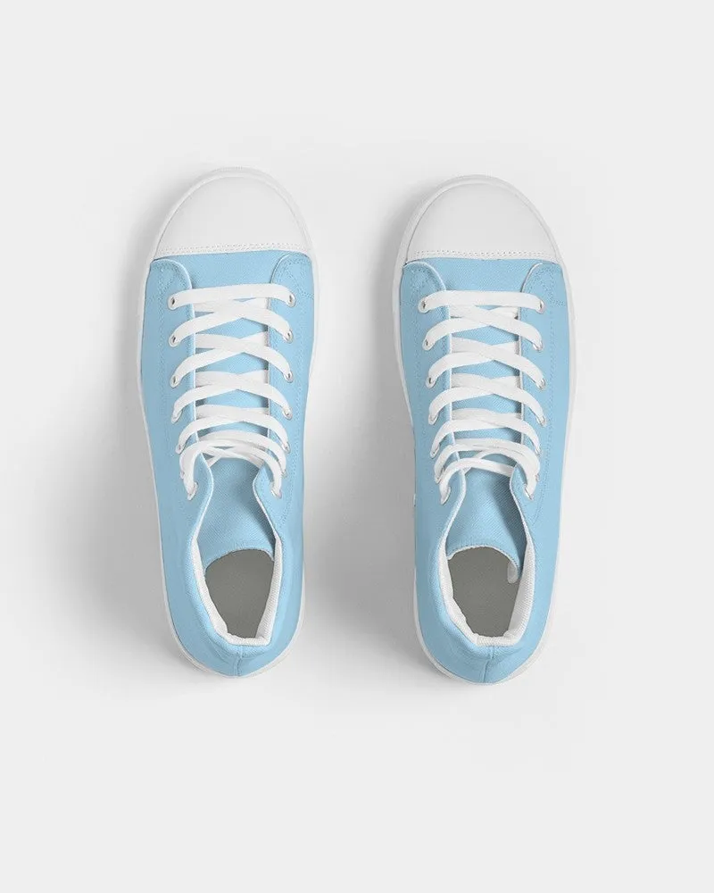 Pale Pastel Cyan Women's High-top Canvas Sneakers | Women's | Bright Pale Pastel Cyan | C30M0Y0K0