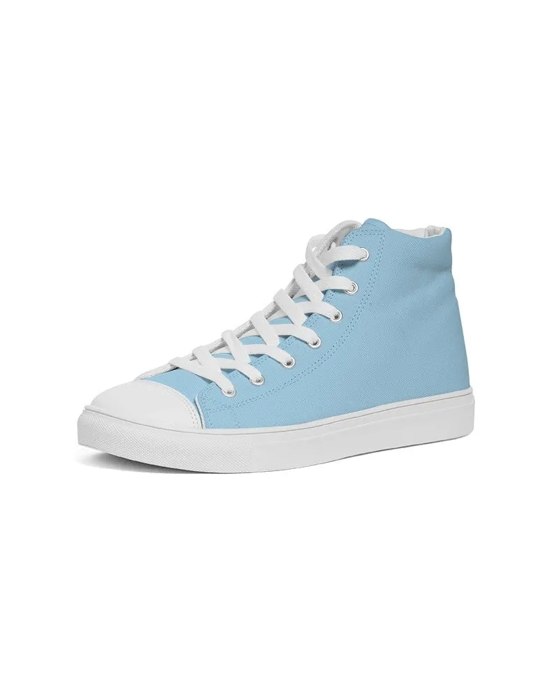 Pale Pastel Cyan Women's High-top Canvas Sneakers | Women's | Bright Pale Pastel Cyan | C30M0Y0K0