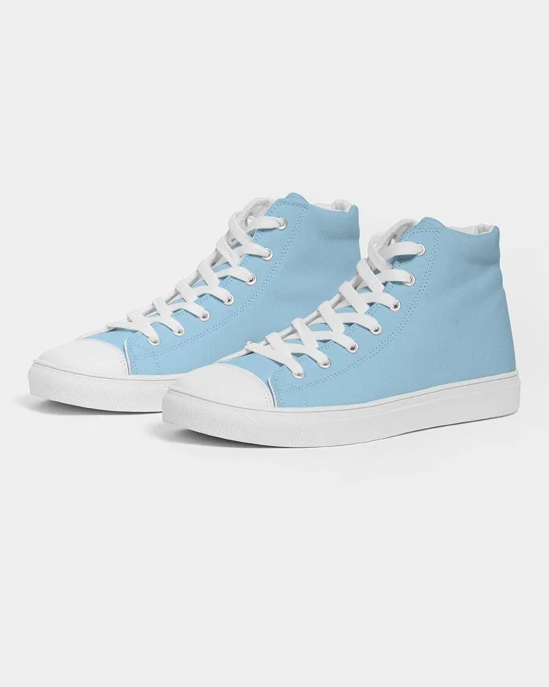 Pale Pastel Cyan Women's High-top Canvas Sneakers | Women's | Bright Pale Pastel Cyan | C30M0Y0K0