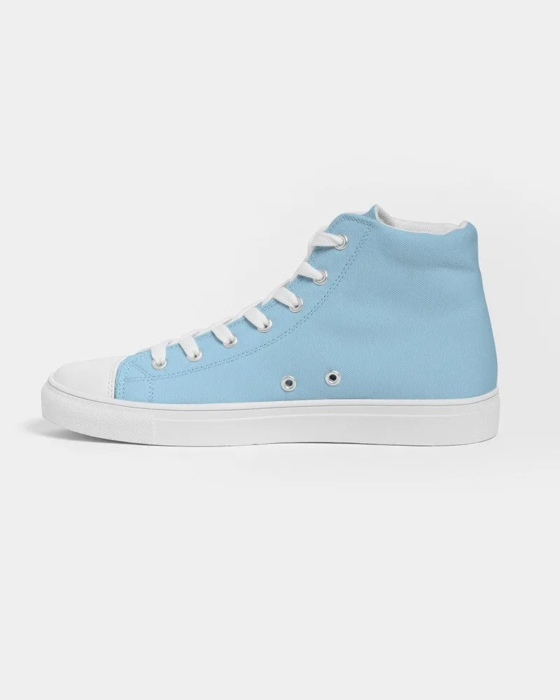 Pale Pastel Cyan Women's High-top Canvas Sneakers | Women's | Bright Pale Pastel Cyan | C30M0Y0K0