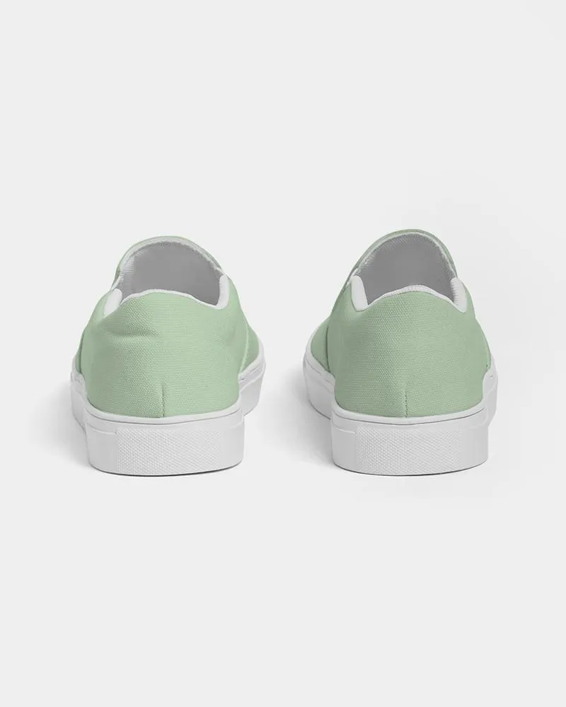 Pale Pastel Green Slip-On Canvas Sneakers | Women's | Bright Pale Pastel Green | C22M0Y30K0