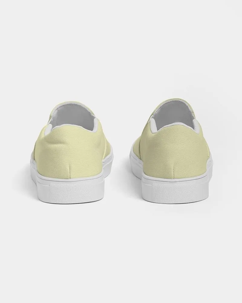 Pale Pastel Yellow Slip-On Canvas Sneakers | Women's | Bright Pale Pastel Yellow | C0M0Y30K0