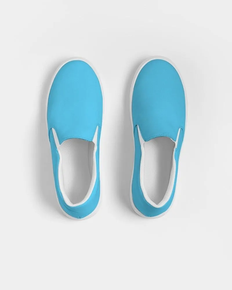 Pastel Cyan Slip-On Canvas Sneakers | Men's | Bright Pastel Cyan | C60M0Y0K0