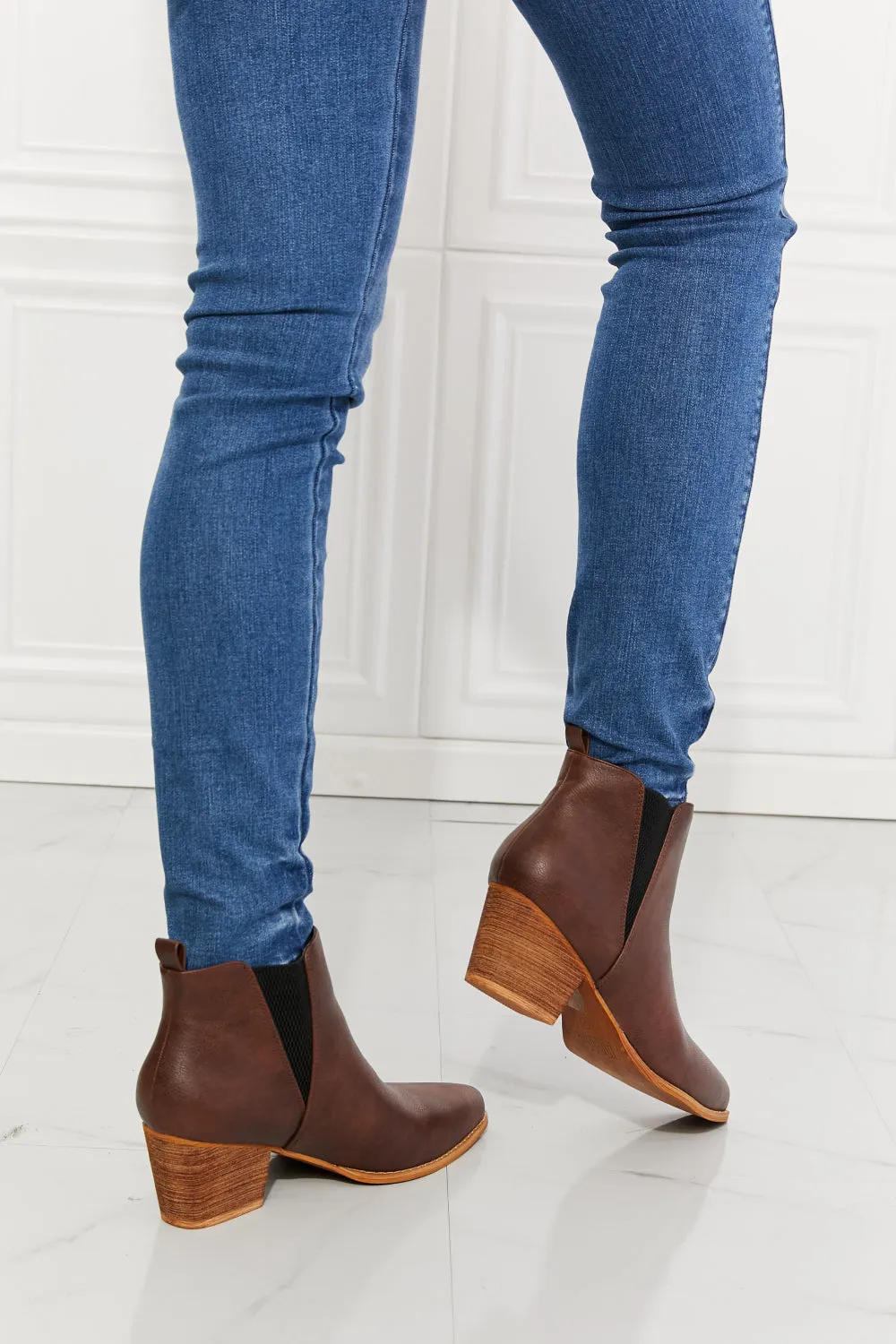 Pointed Toe Bootie in Chocolate