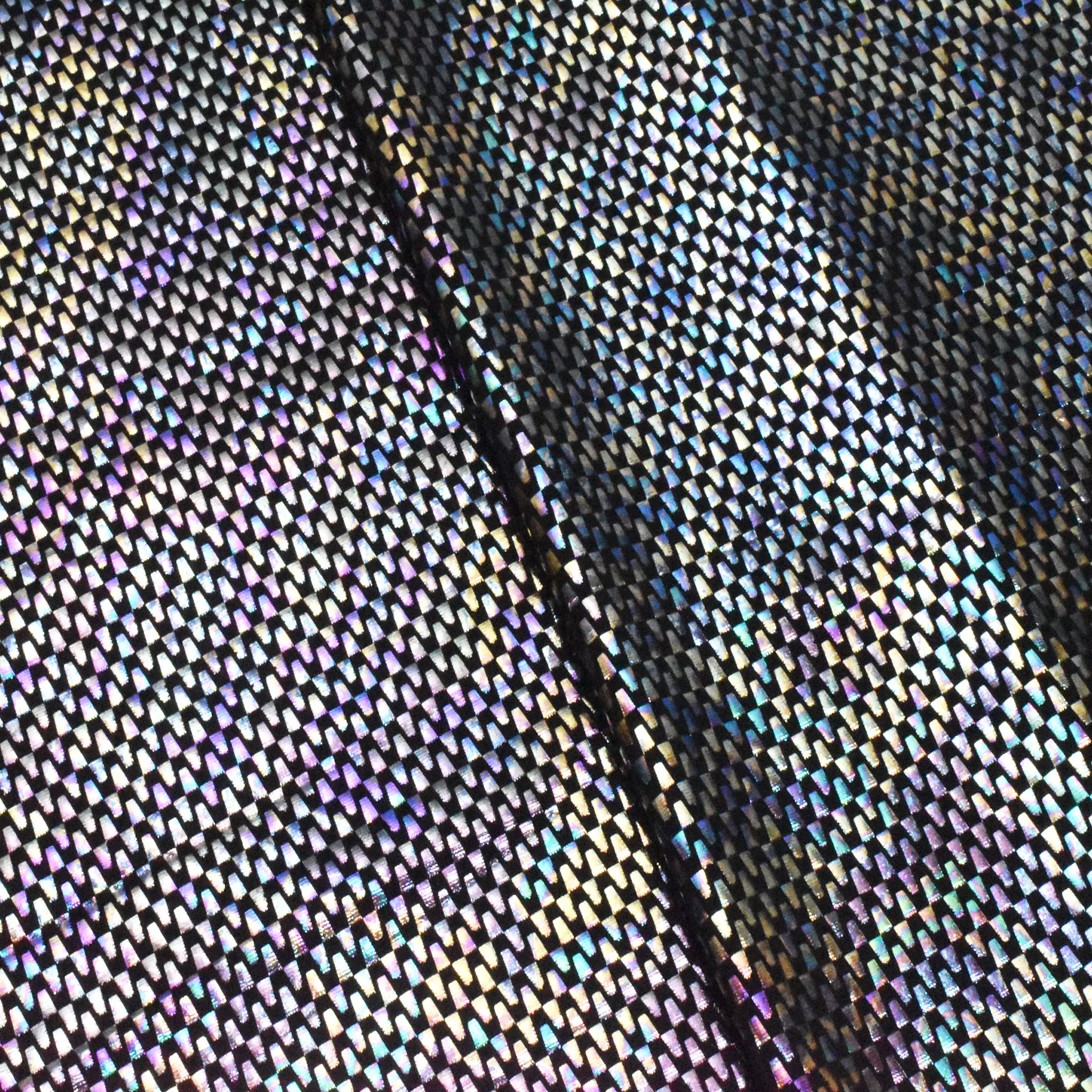 Purple/Gold/Multi Zip Foil Printed Activewear Knit Fabric