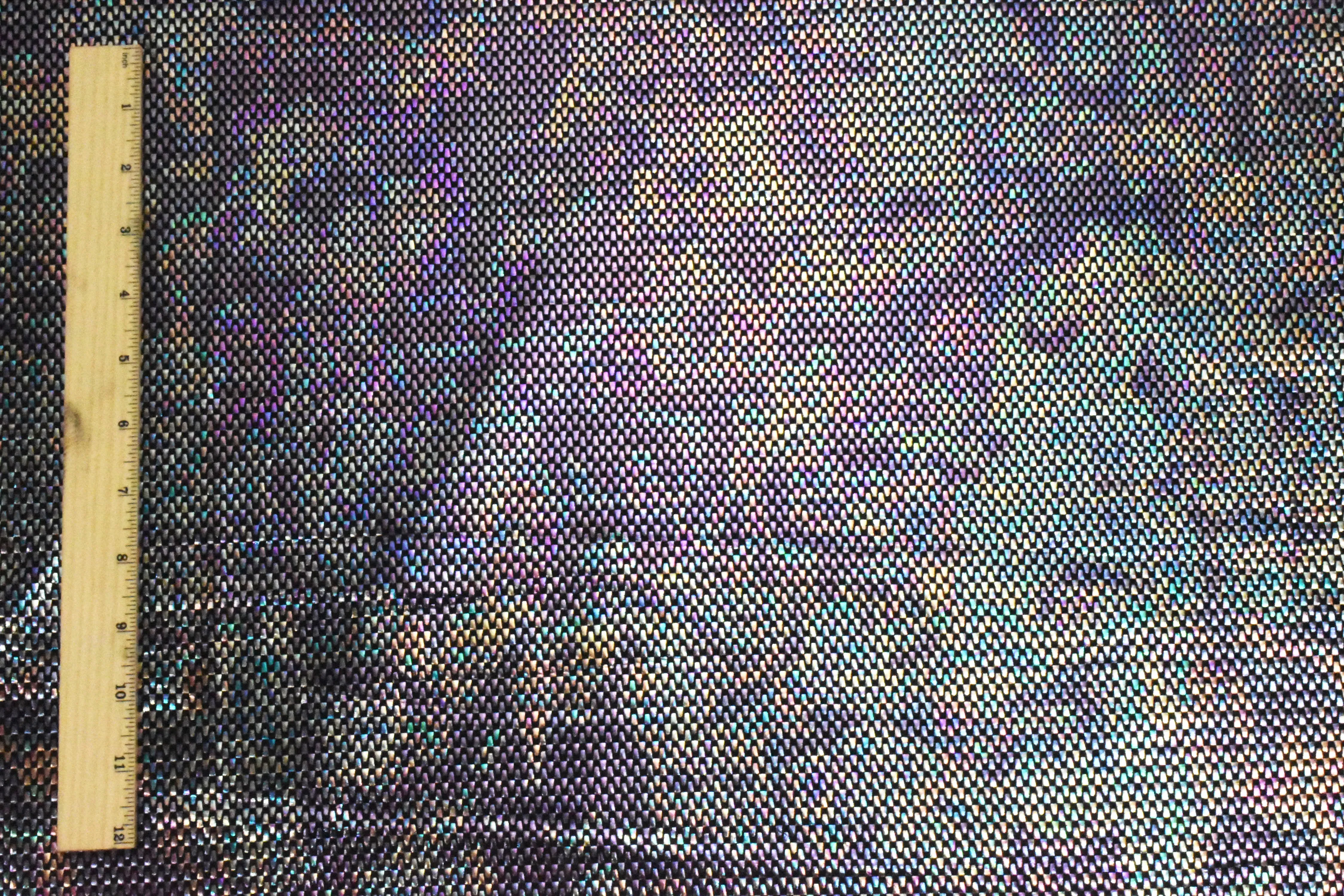 Purple/Gold/Multi Zip Foil Printed Activewear Knit Fabric