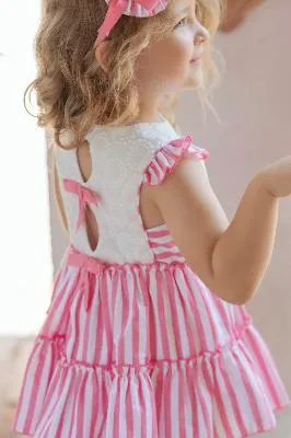 Raspberry Pink & White Candy Stripe Dress