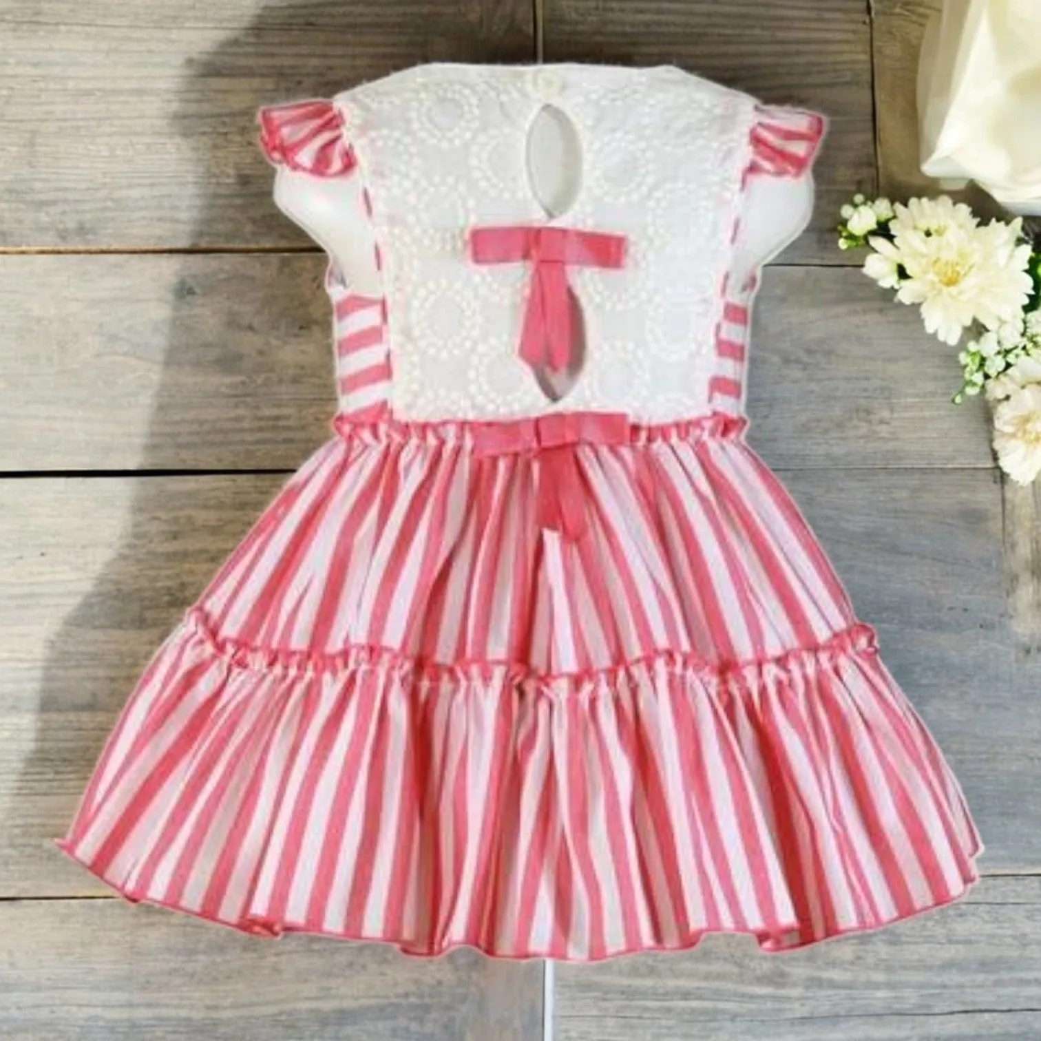 Raspberry Pink & White Candy Stripe Dress