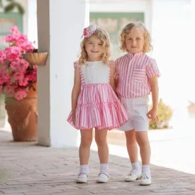 Raspberry Pink & White Candy Stripe Dress