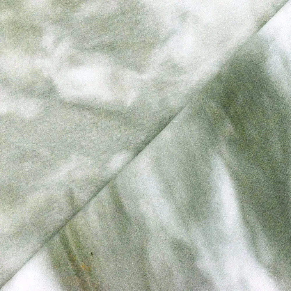 Sage-White-Multi Tie Dye Stretch Double Brush Jersey Knit Fabric