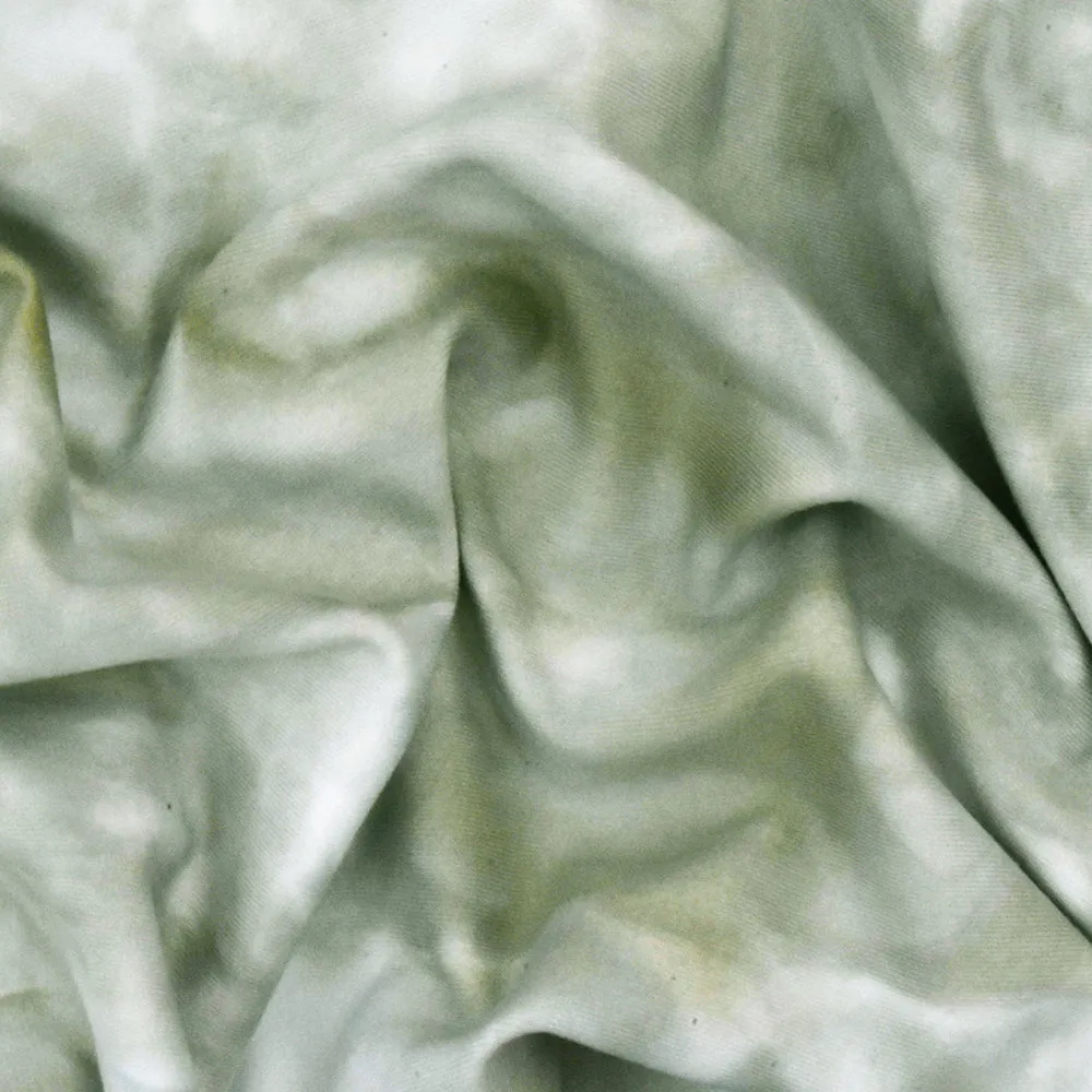 Sage-White-Multi Tie Dye Stretch Double Brush Jersey Knit Fabric