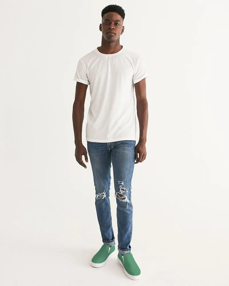 Shaded Pastel Green Slip-On Canvas Sneakers | Men's | C60M0Y60K30