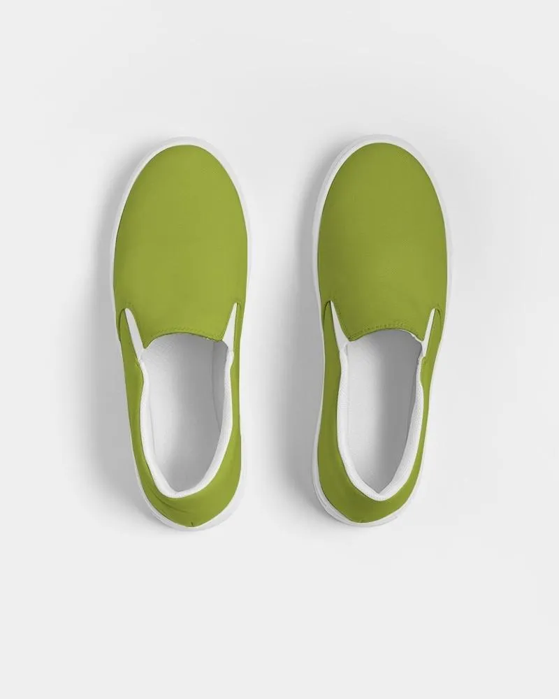 Shaded Warm Green Slip-On Canvas Sneakers | Men's | C25M0Y100K30