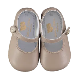 Soft Leather Baby 'Lucy' Shoes - Taupe