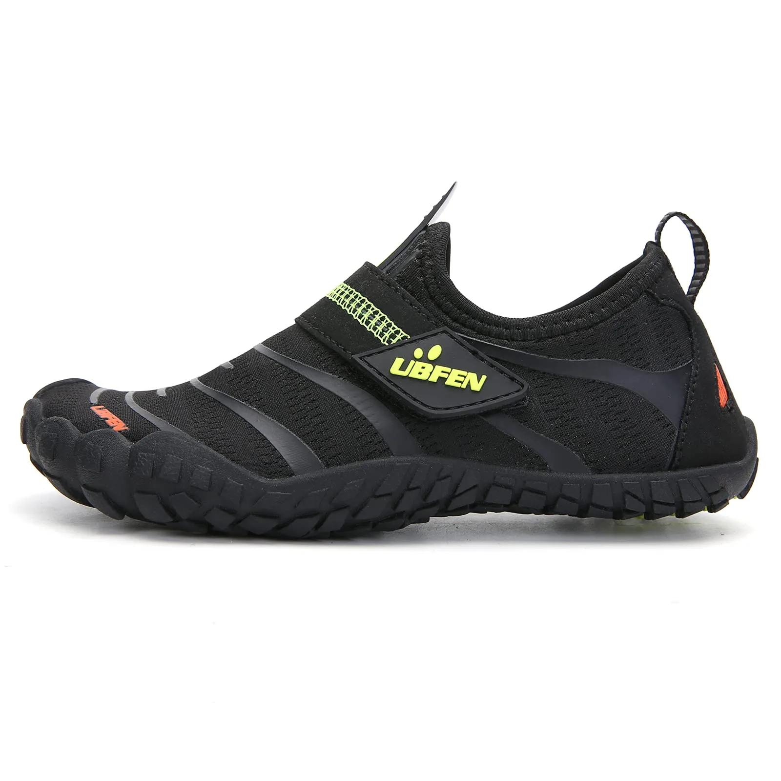 UBFEN Water Shoes for Kids Boys Girls Aqua Socks Barefoot Beach Sports Swim Pool Quick Dry Lightweight Toddler Little Big Kid A Black Green 8 Big Kid
