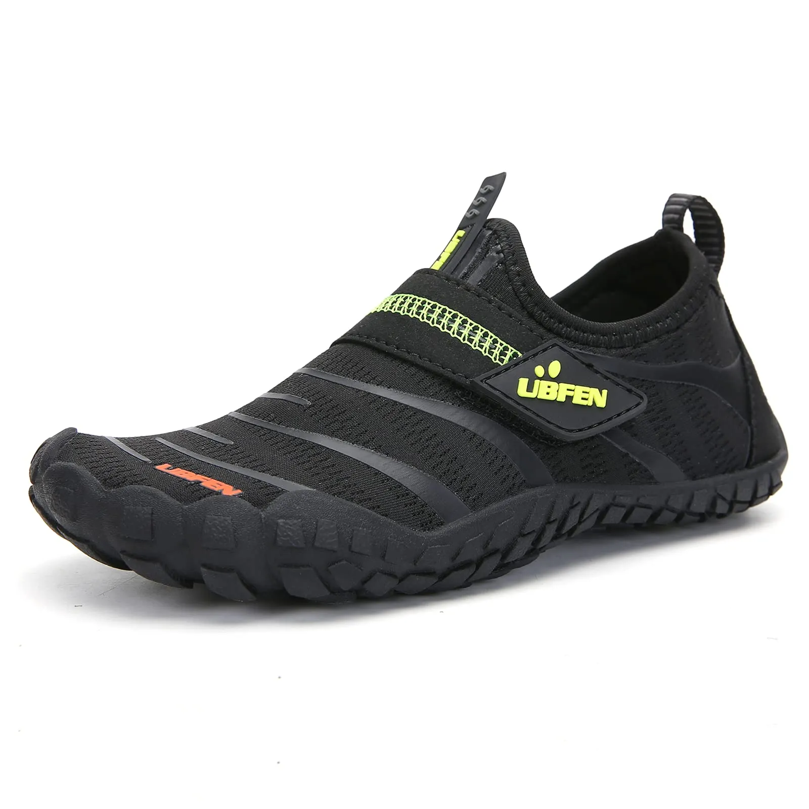 UBFEN Water Shoes for Kids Boys Girls Aqua Socks Barefoot Beach Sports Swim Pool Quick Dry Lightweight Toddler Little Big Kid A Black Green 8 Big Kid