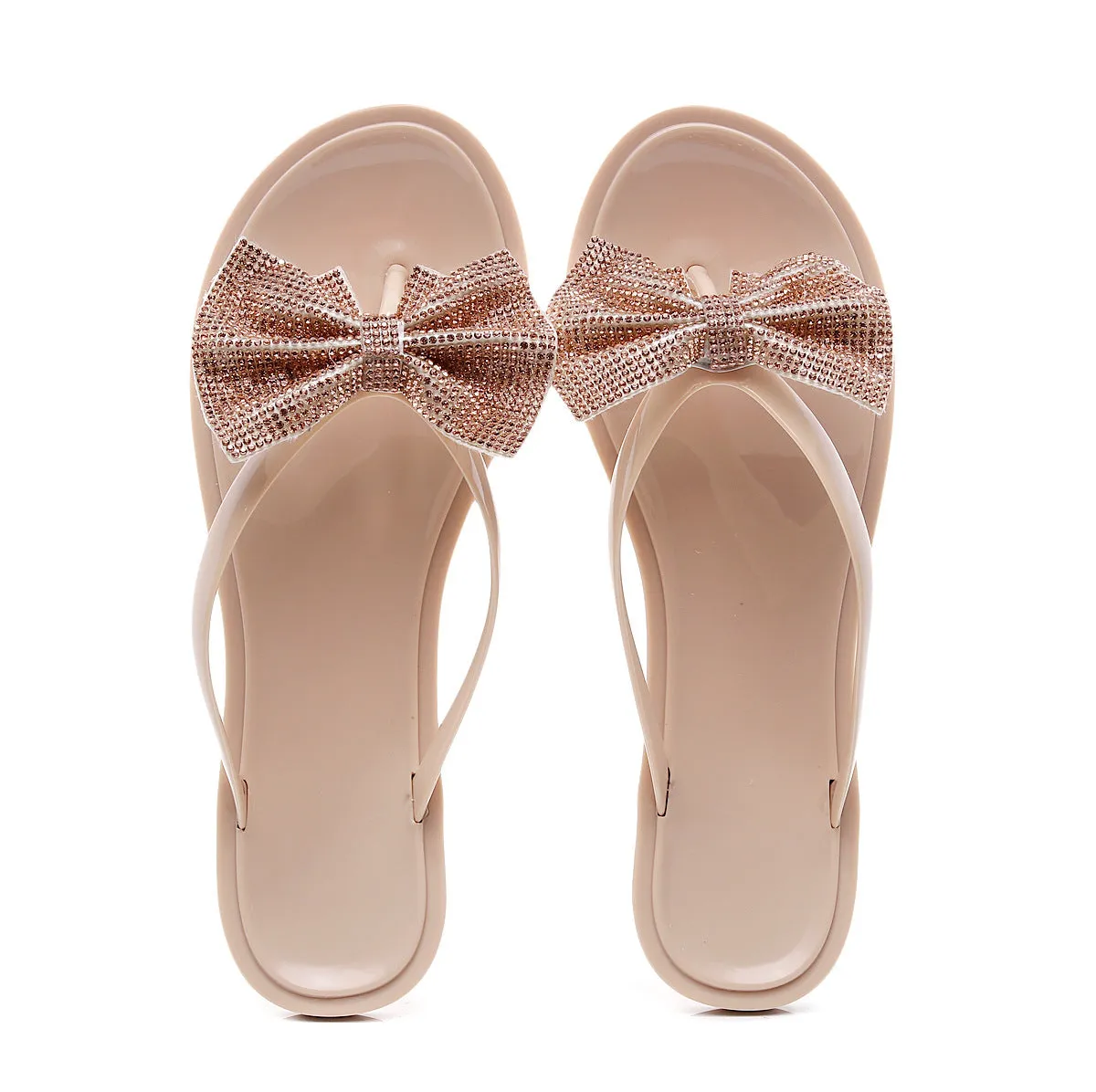 Women Bling Rhinestone Bow Sandals  Summer Fashion Flip Flops
