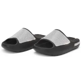 Women Fashion Slides Platform Rhinestone Decor Slide Sandals